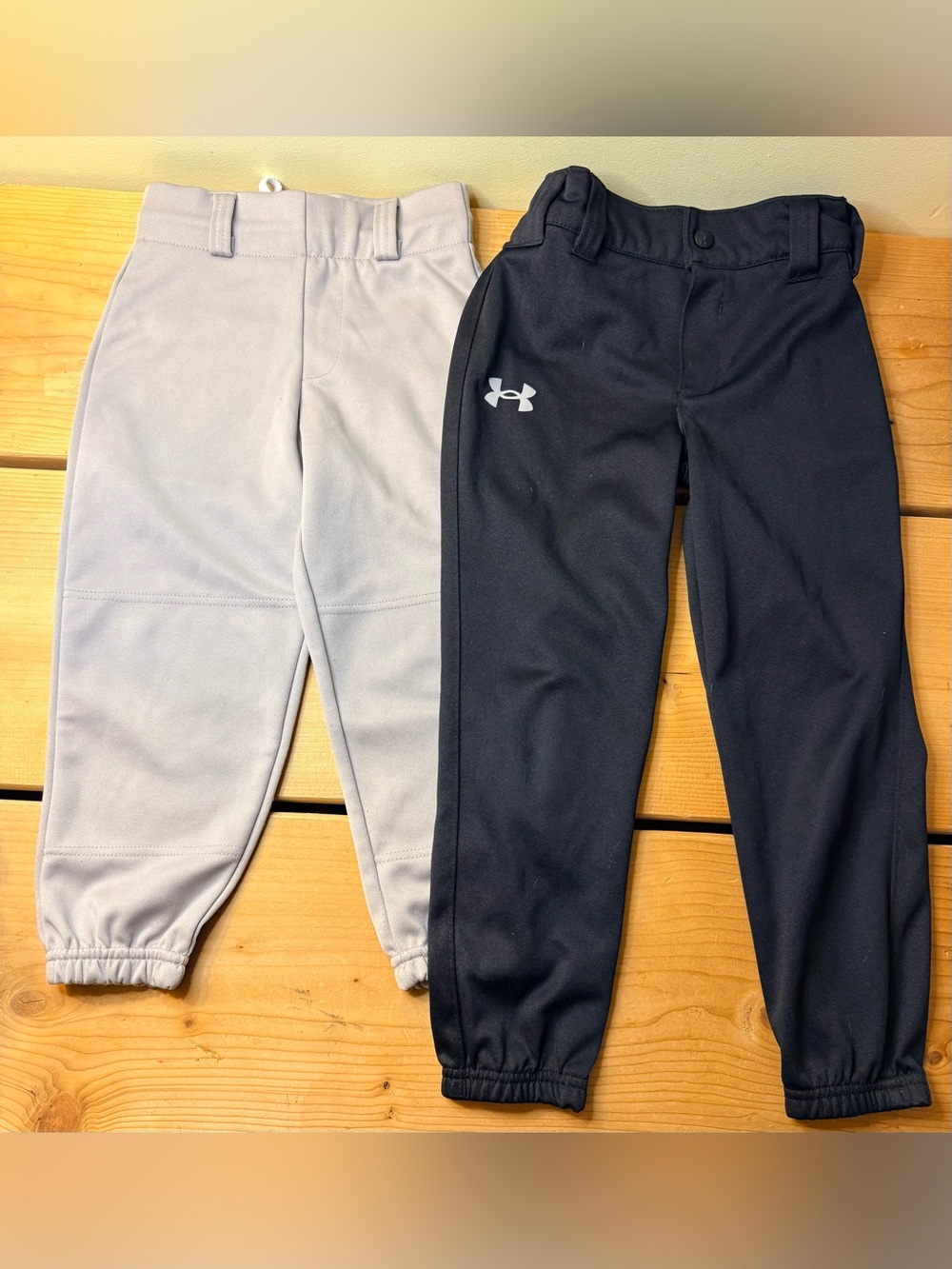 LOT of 2 Baseball Pants Under Armor Easton Youth Small TBall Softball black gray